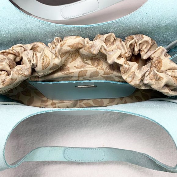 FRANCISCO BIASIA Laser Cut Leather Drawstring Lining Bucket Bag - Picture 8 of 10